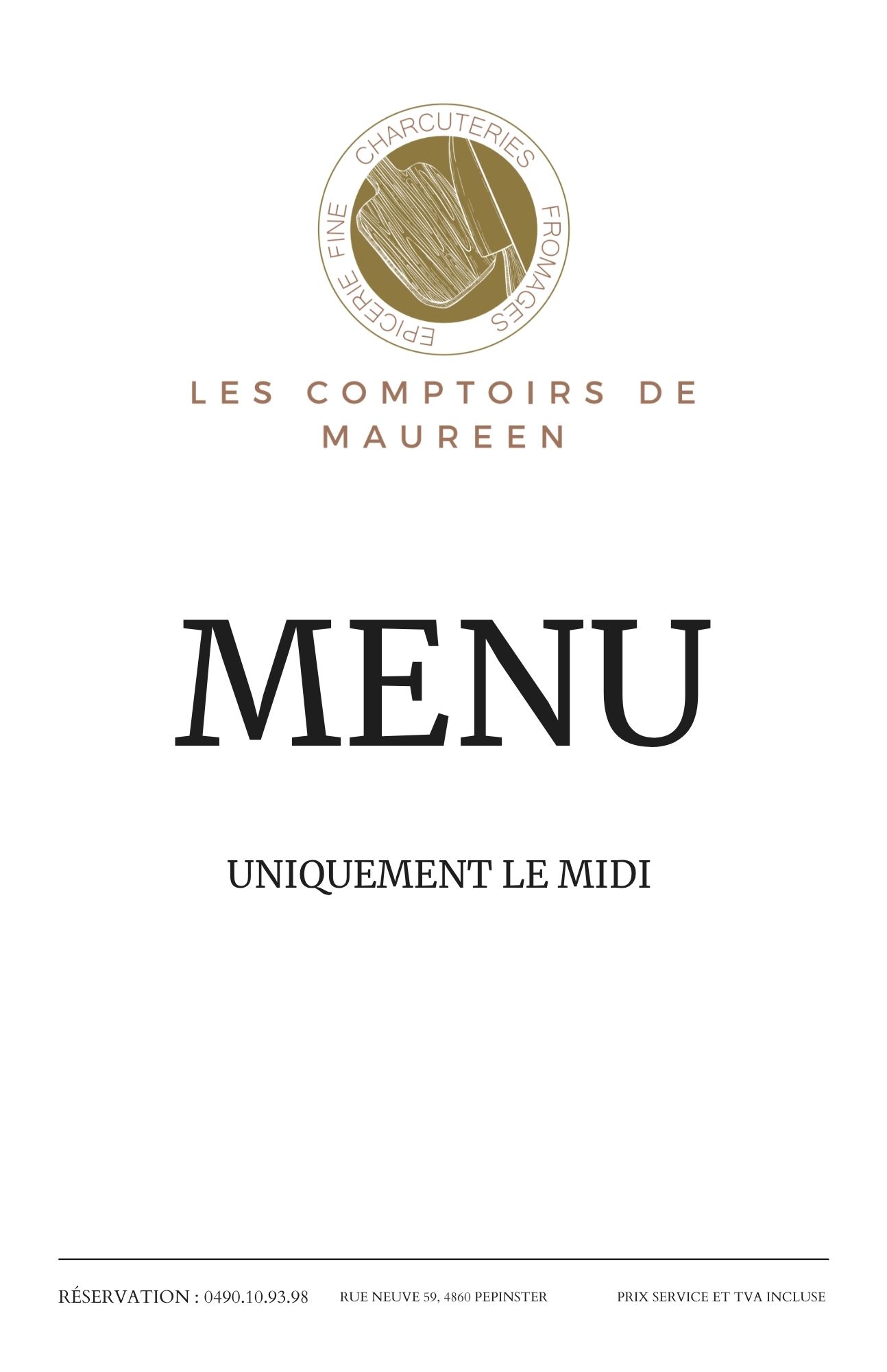 Menu temps de midi