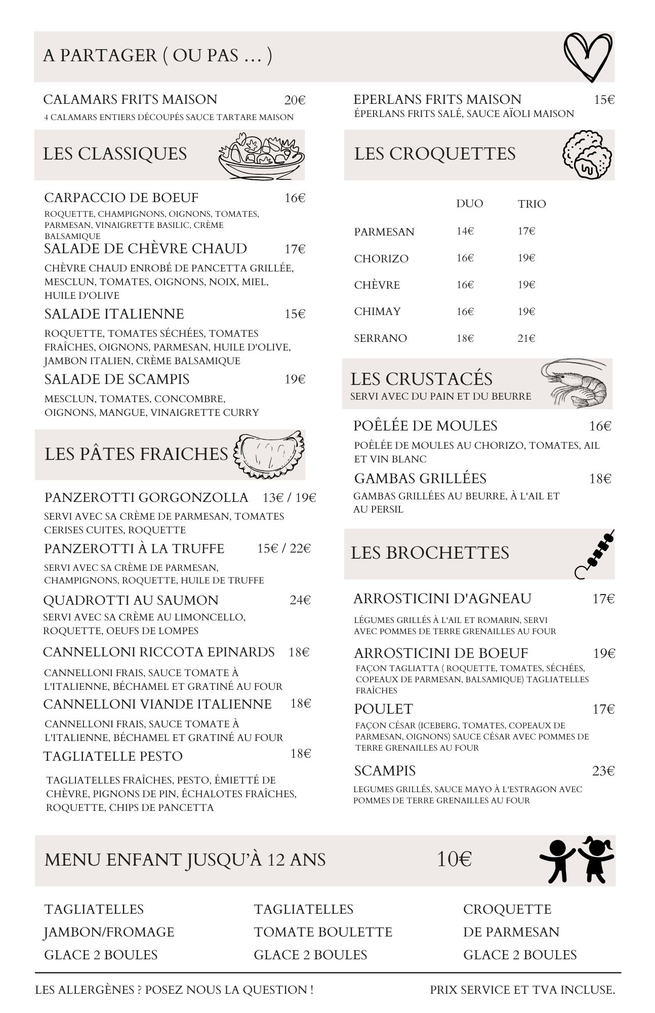 Menu du soir 2
