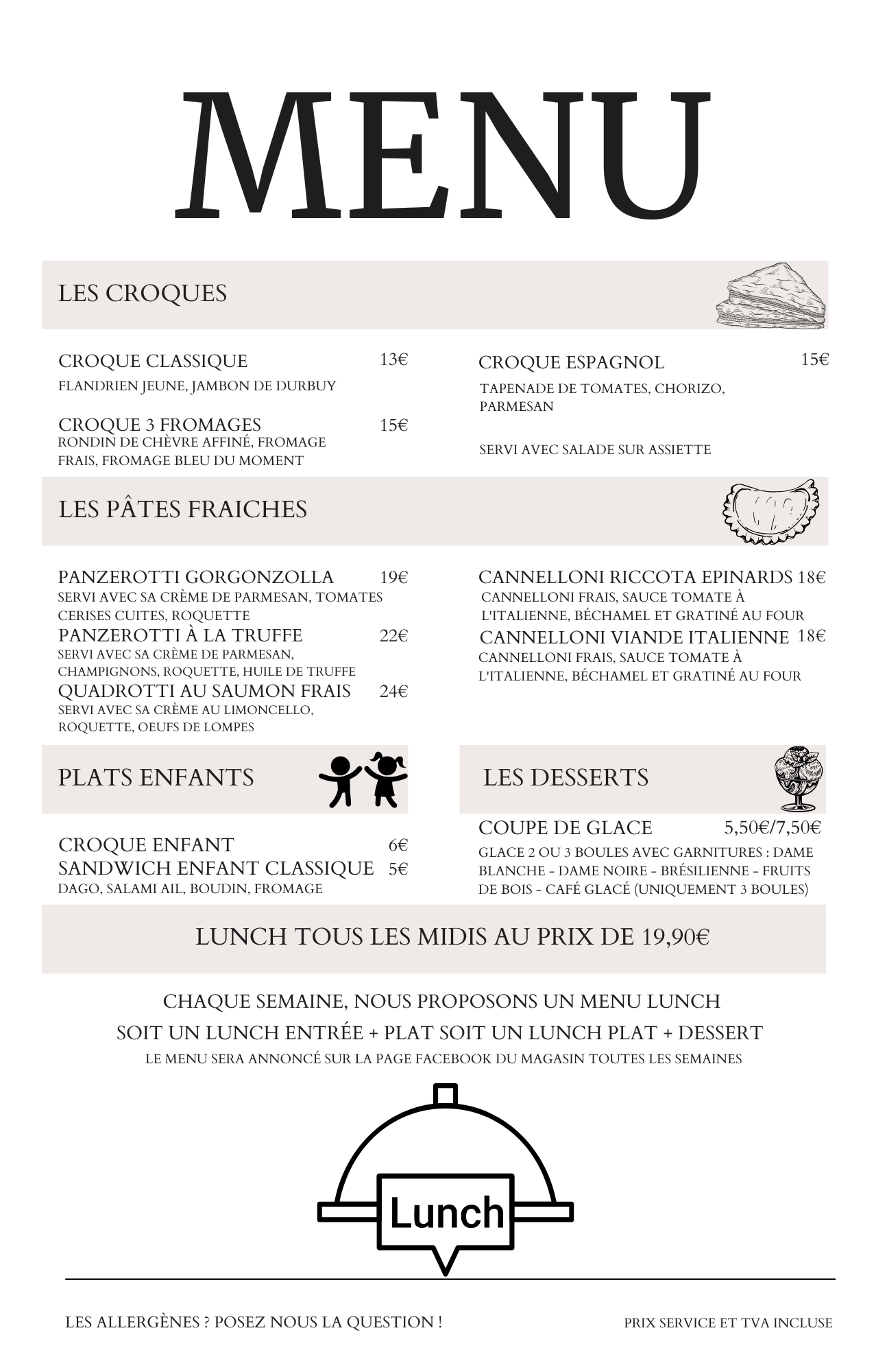 Menu resto midi